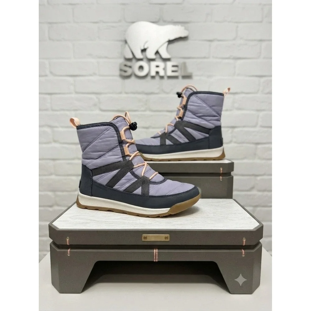 Sorel Whitney II Short Lace Waterproof Winter Boots Purple Black youth 5/Sz 7